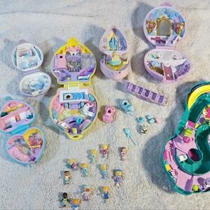 Lovely Lot of Vintage Bluebird Polly Pocket Compacts - 6 Sets, 13 Pollys, Access